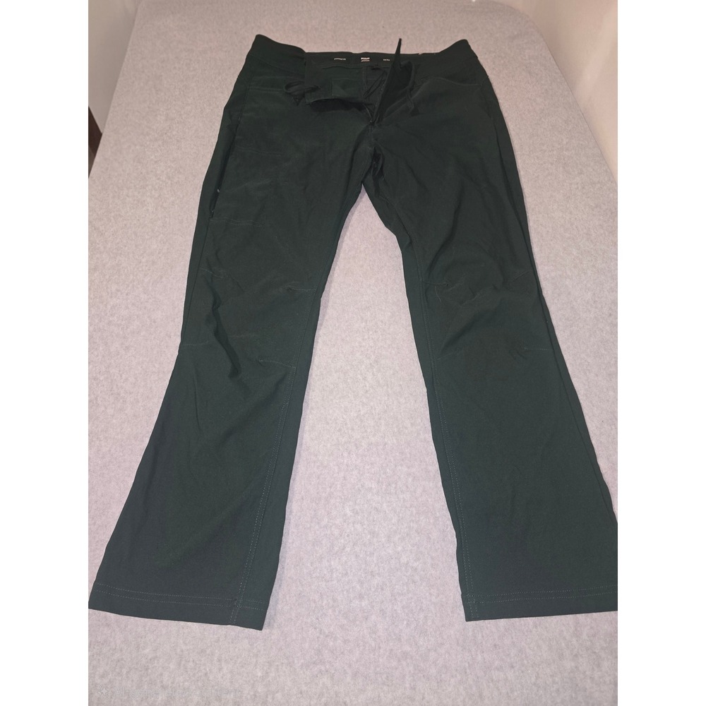 Prana Halle Straight Fit Hiking Pants Womens 14 Reg Dark Green Recycled Nylon